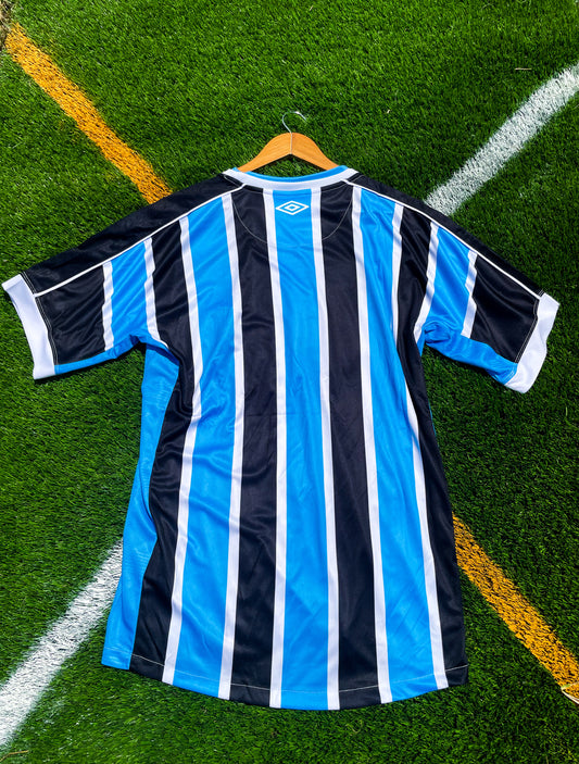 Grêmio 2023/24 Home Umbro Soccer Jersey – Modern Blue, Black & White Stripes - Five Of Cups Official