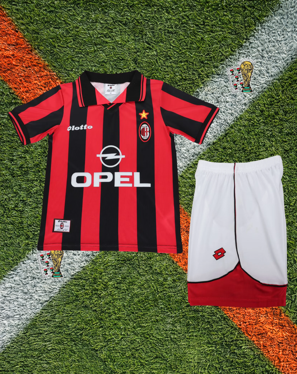 AC Milan 1997-98 Home Jersey – Opel Classic Stripe Youth Edition