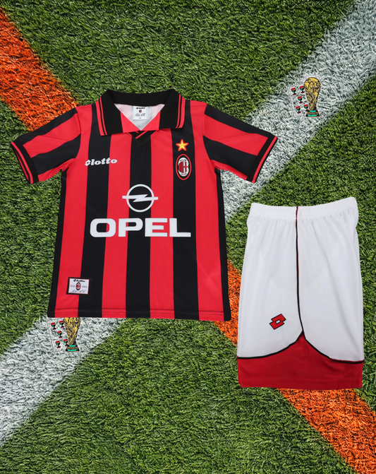 AC Milan 1997-98 Home Jersey – Opel Classic Stripe Youth Edition