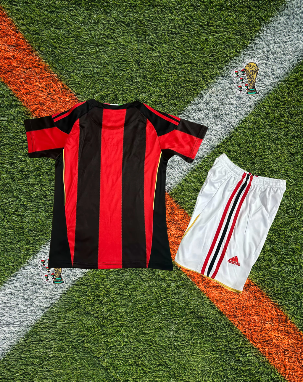AC Milan 2013-14 Home Jersey – Fly Emirates Gold Trim Youth Edition