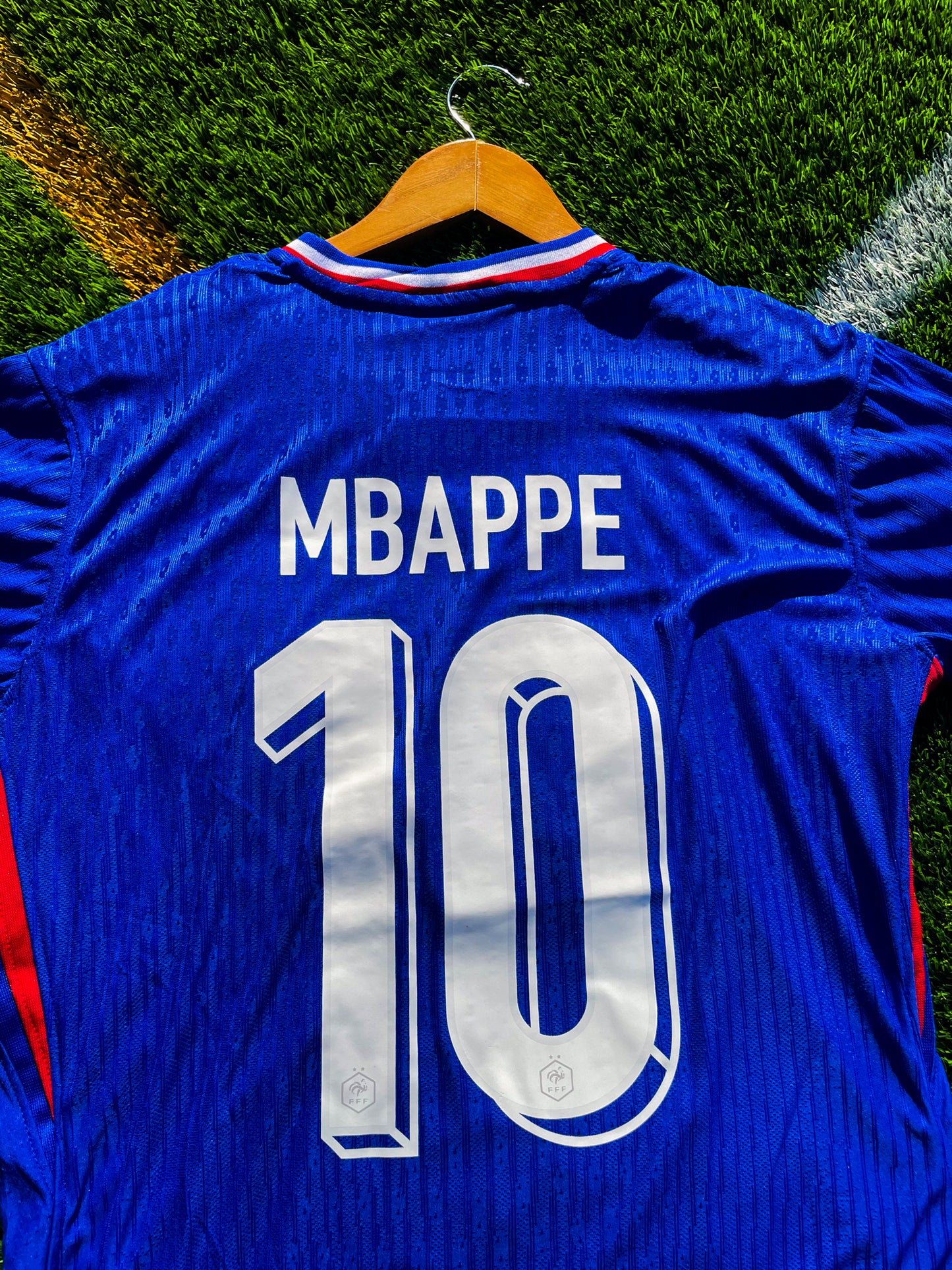 Back view featuring Mbappé #10 on France 2024 home kit

