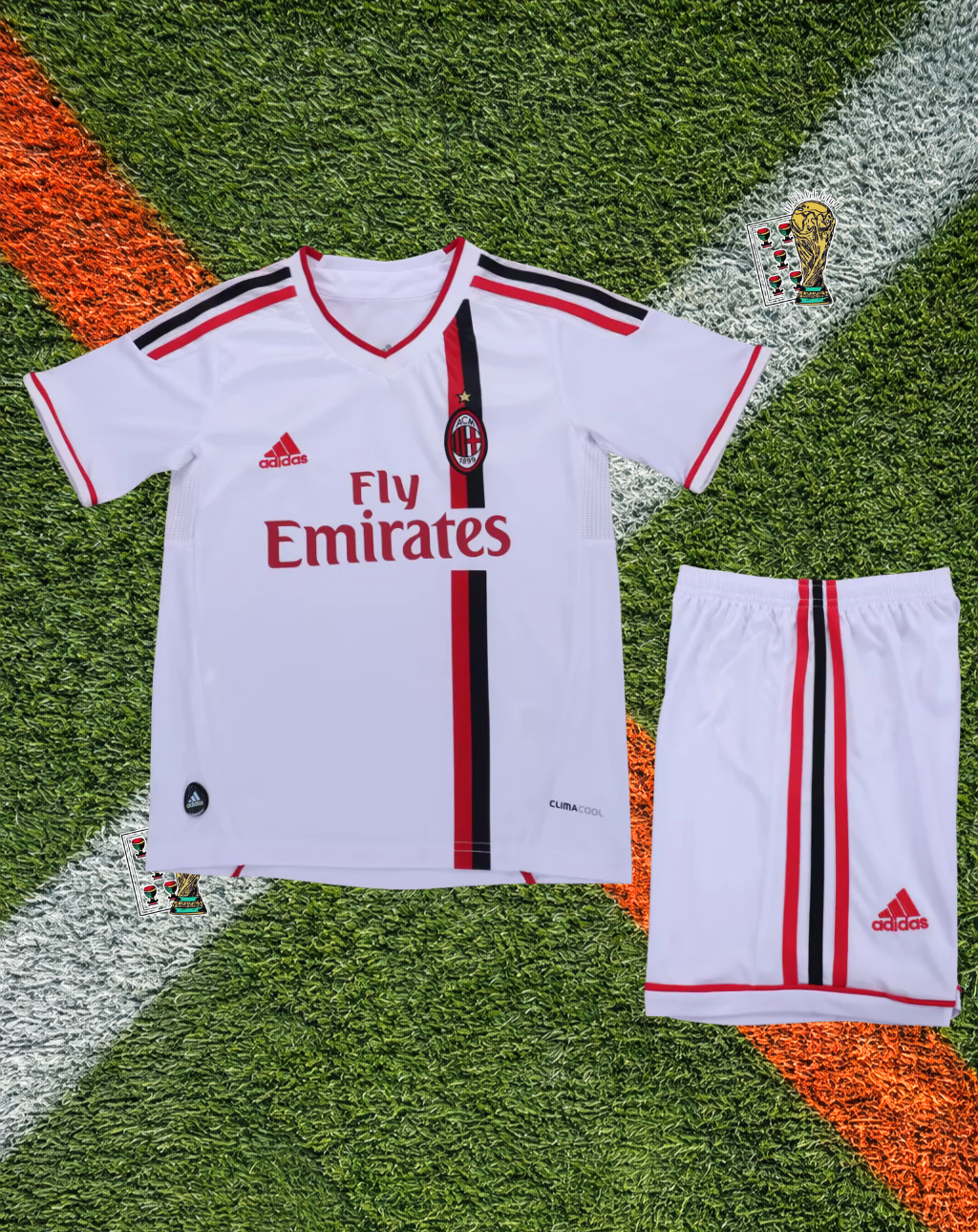 AC Milan 2010-11 Away Jersey – Fly Emirates Centre Band Youth Edition