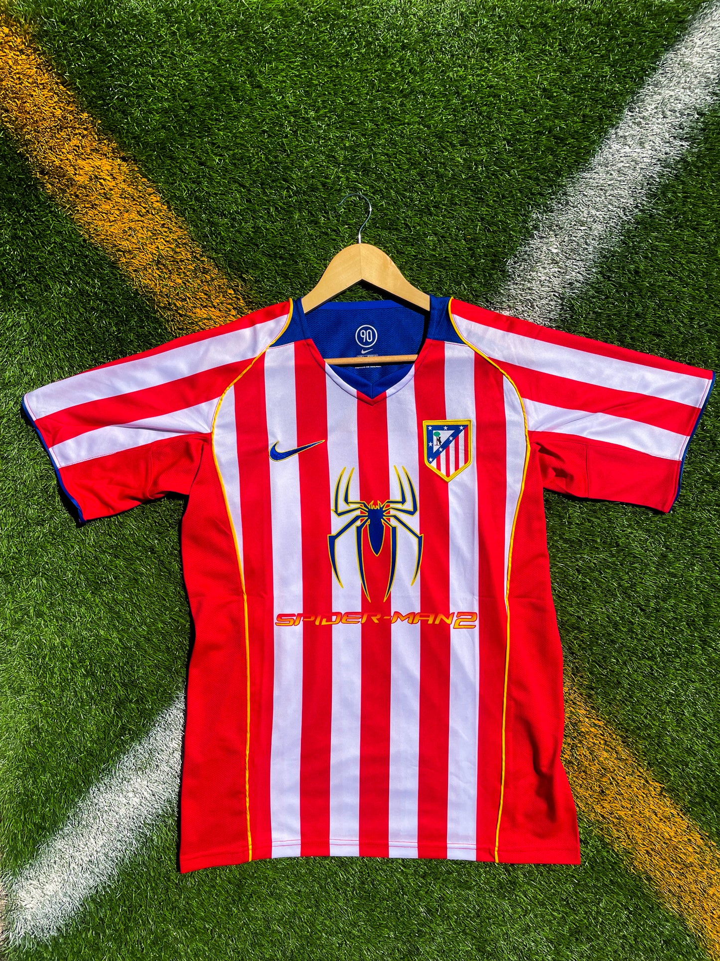 Front view of Atlético Madrid 2004-2005 Home Spiderman Edition Nike jersey

