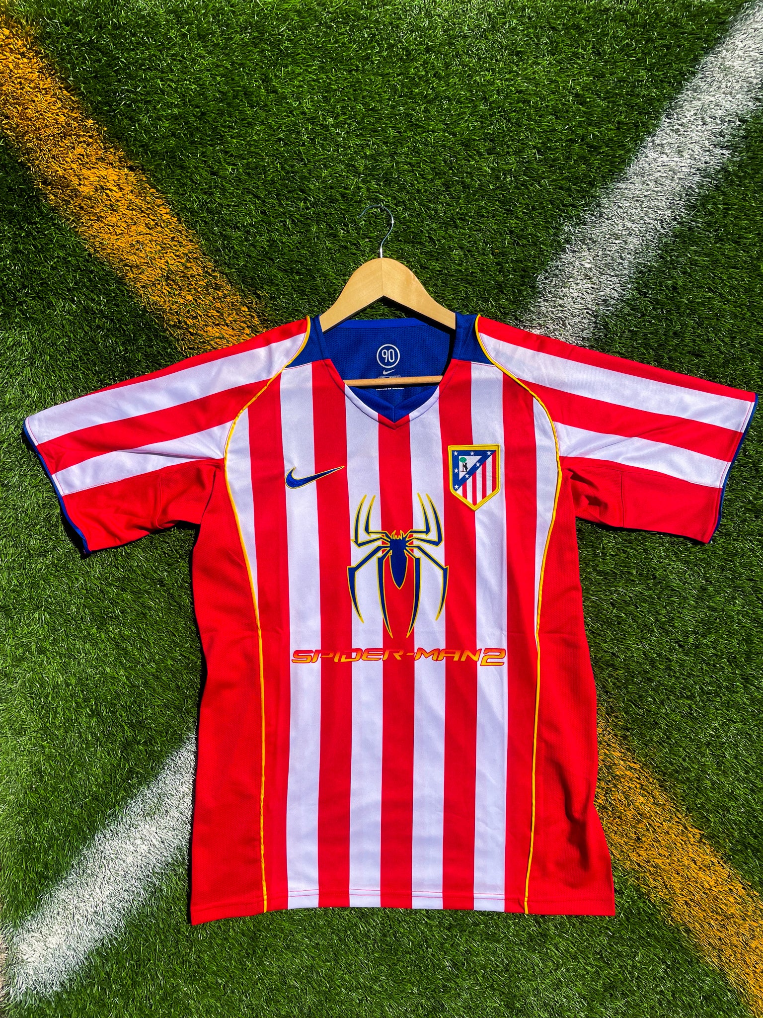 Front view of Atlético Madrid 2004-2005 Home Spiderman Edition Nike jersey

