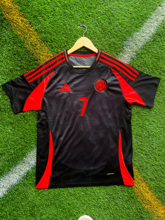 Colombia 2024 Away James Rodríguez #10 & Luis Díaz #7 Soccer Jersey – Copa América Black Edition by Adidas - Five Of Cups Official
