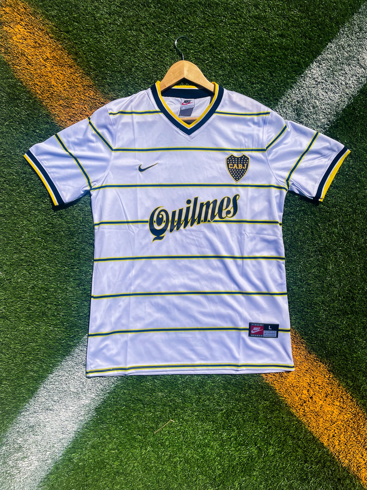 Boca Juniors 1998/1999 Third Jersey – Vintage White & Yellow Throwback Kit - Five Of Cups Official