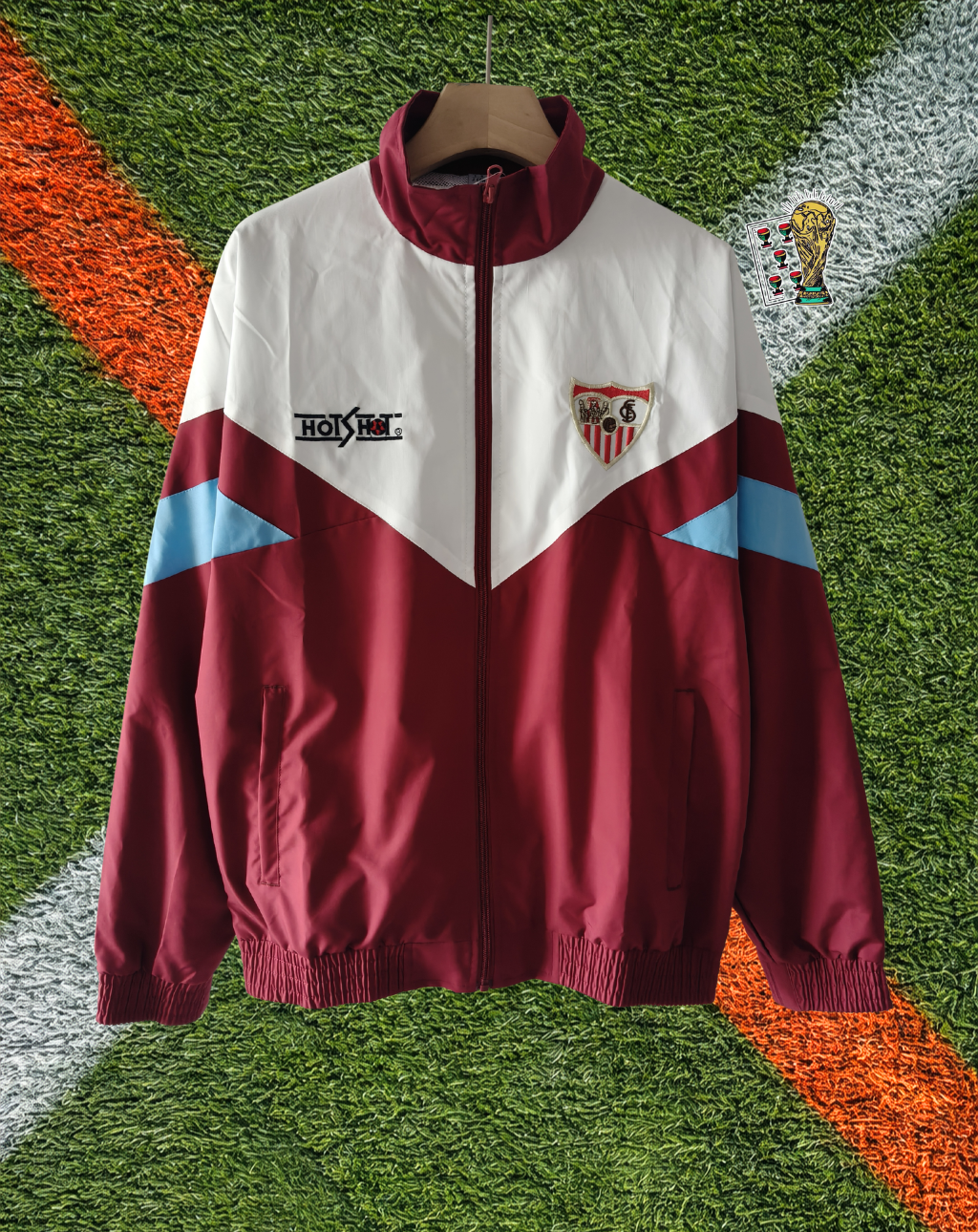 Sevilla FC 1990s Windbreaker – Nervión Maroon Classic
