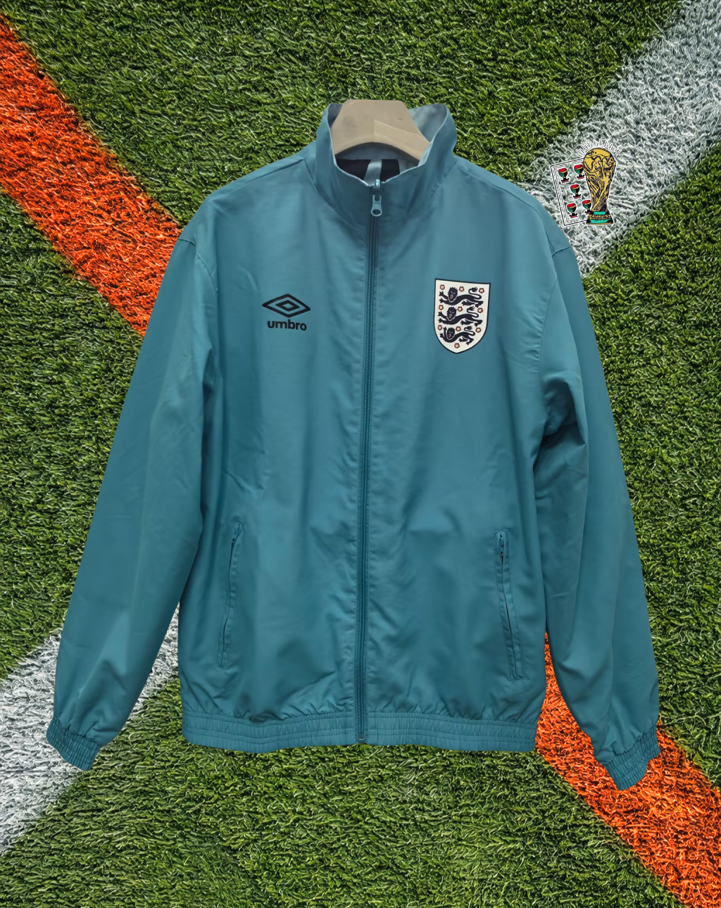 England 1990s Windbreaker – Three Lions Teal Classic