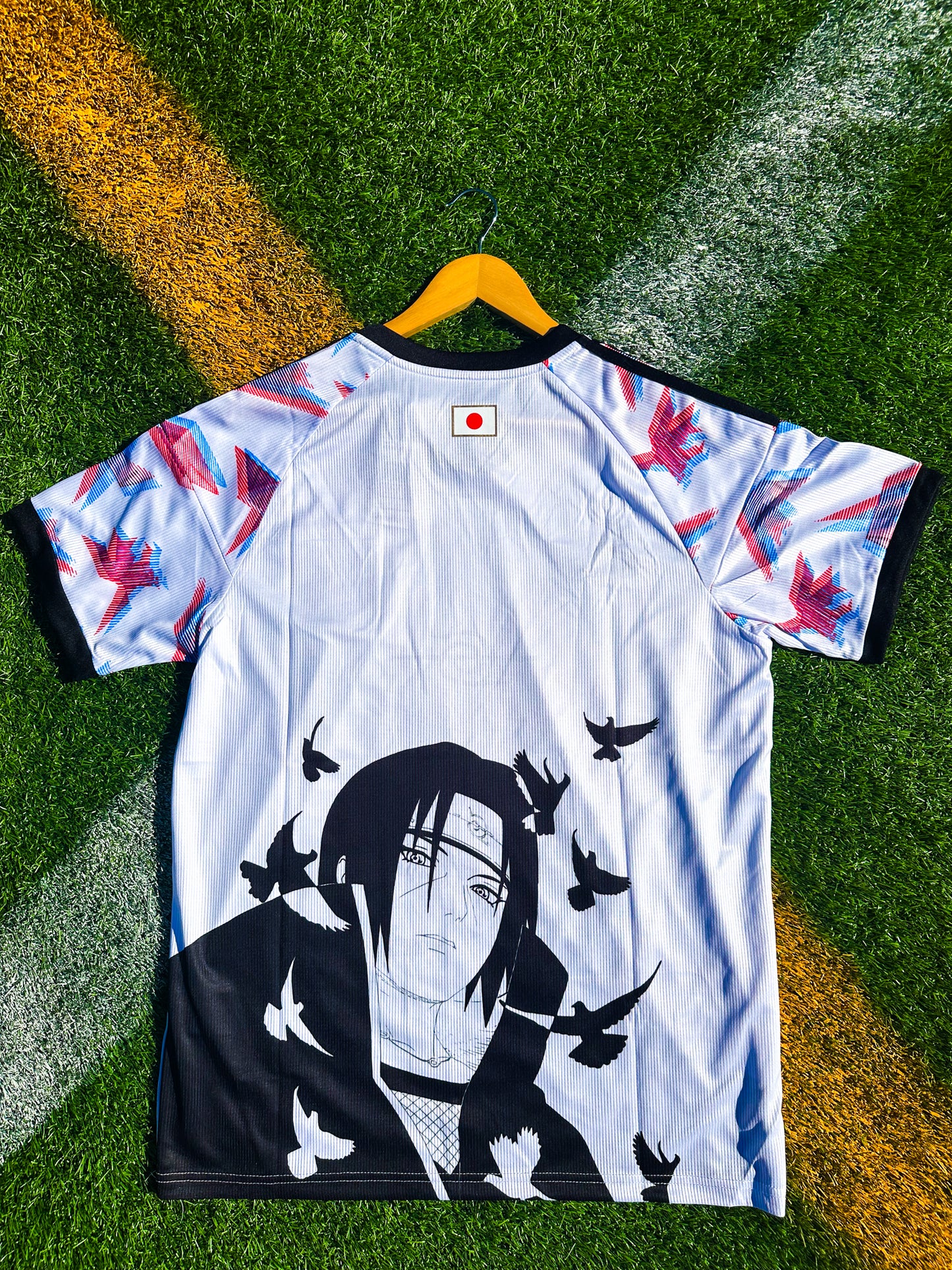 Back of the jersey with clean white finish

