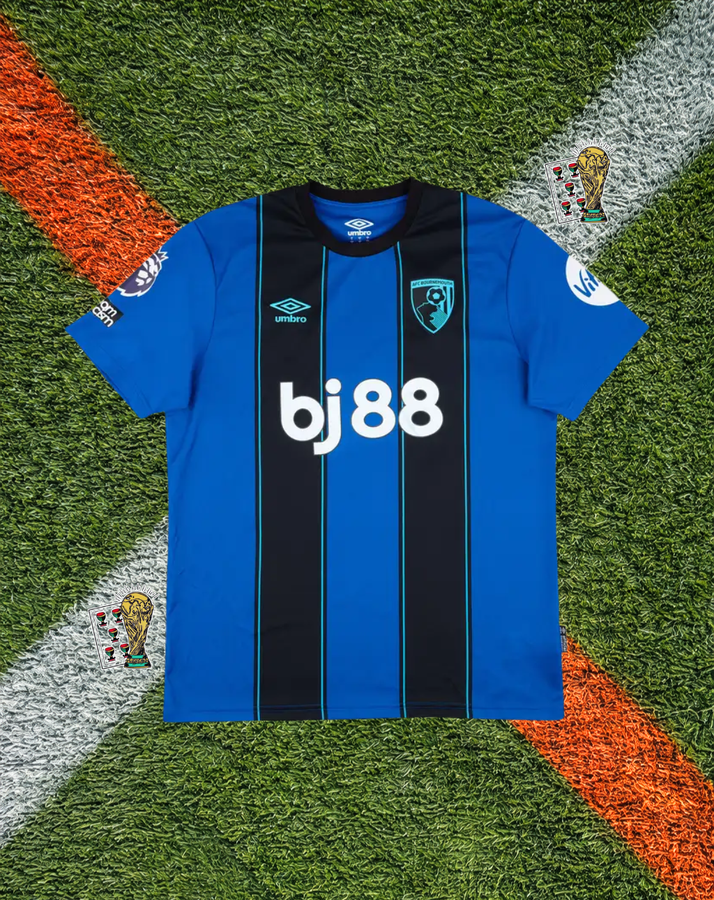 AFC Bournemouth 2024-25 Away Jersey – Navy Pinstripe Edition