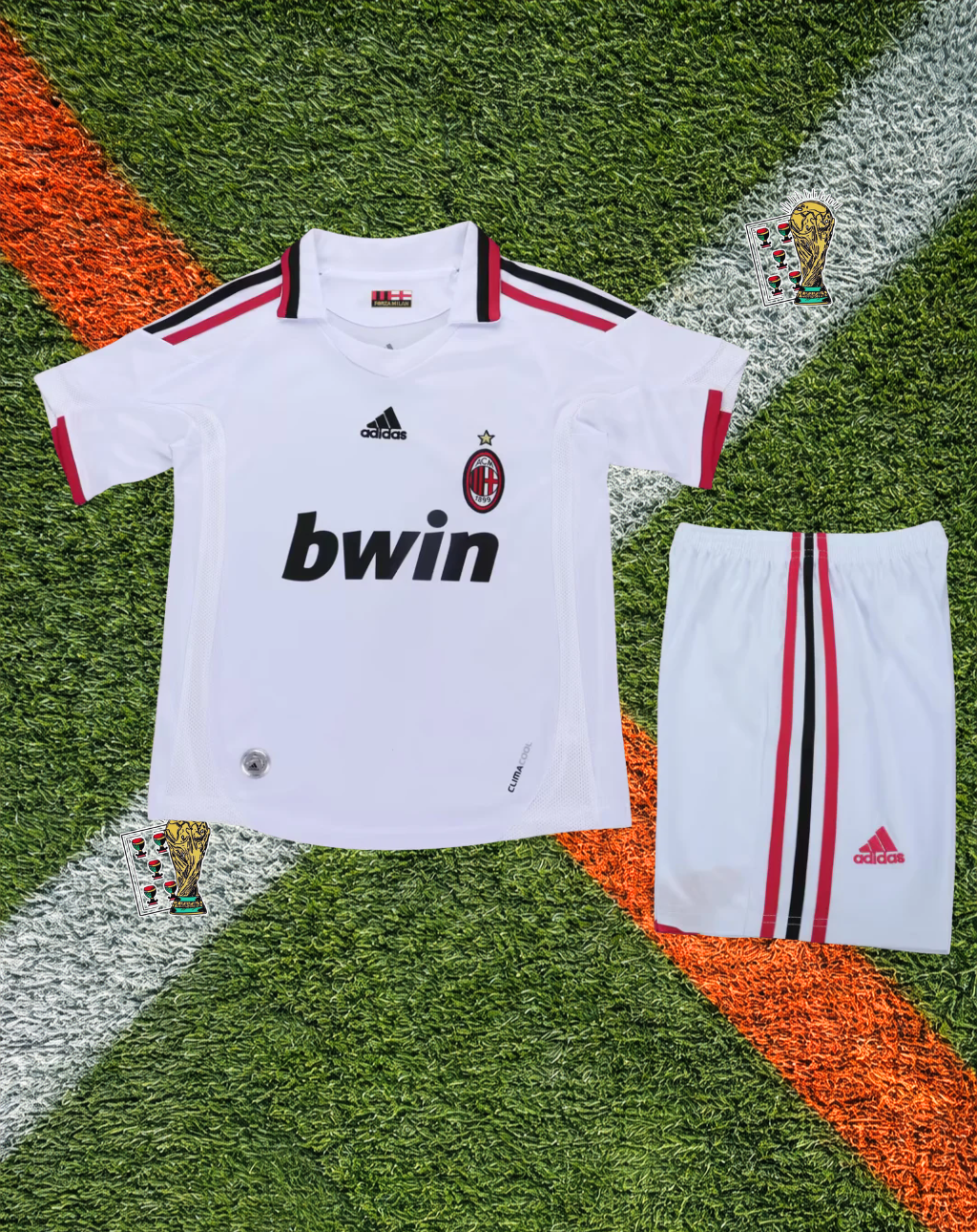 AC Milan 2008-09 Away Jersey – Bwin Stripe Edition- Youth Edition