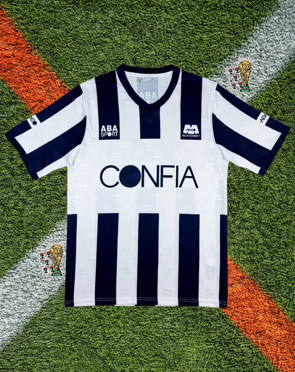 CF Monterrey Away Jersey – Block Stripe Orange Trim Edition