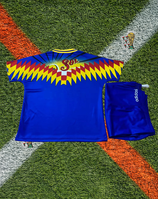 Club America 1994-95 Away Jersey – Blue Zigzag Youth Edition