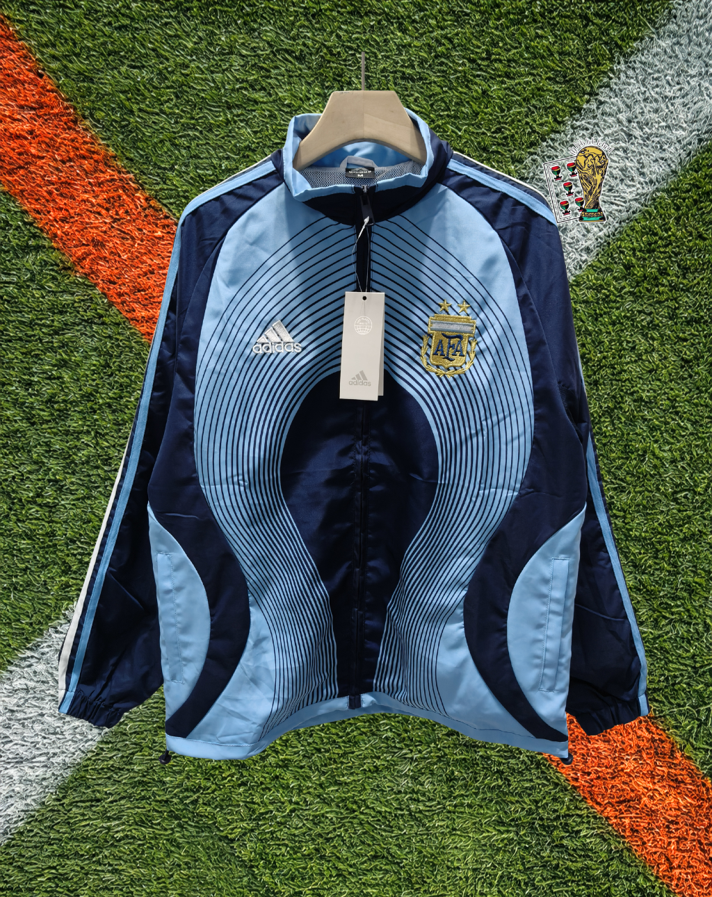Argentina 2000s Windbreaker – Albiceleste Navy Swirl Edition