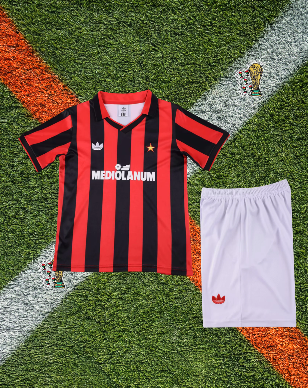 AC Milan 1989-90 Home Jersey – Mediolanum Trefoil Youth Edition