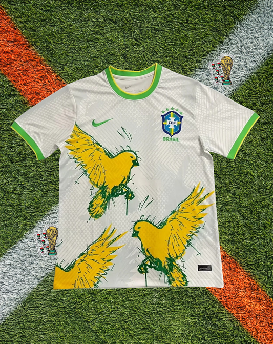 Brazil Away Jersey – Golden Birds White Edition