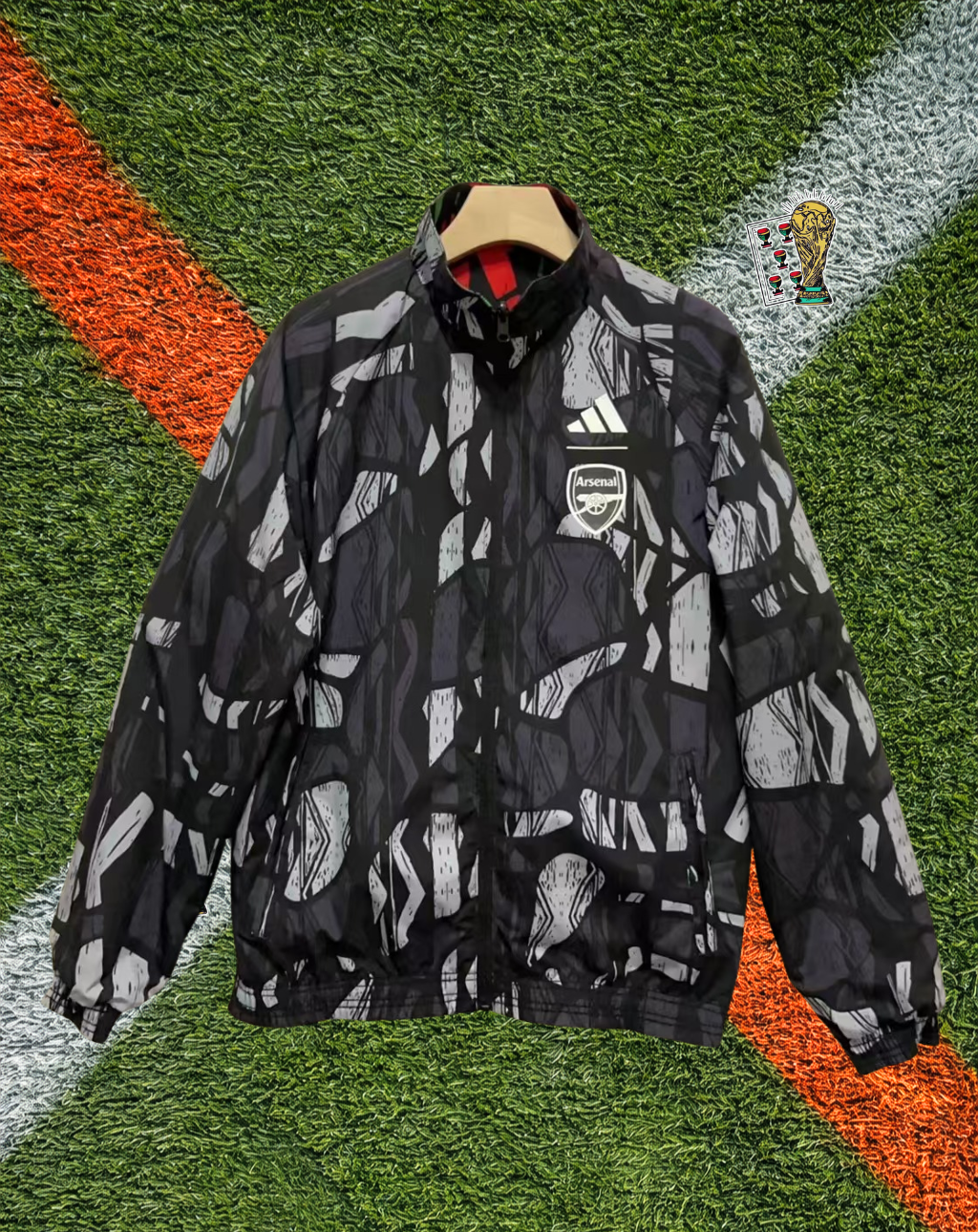 Arsenal 2020s Windbreaker – Gunners Stained-Glass Mono Edition