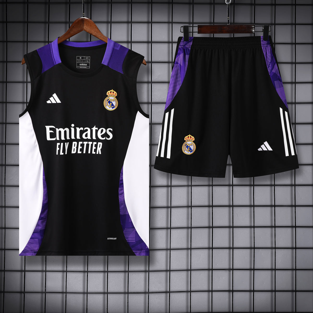 Real Madrid Training Vest Set – Black White Block Edition