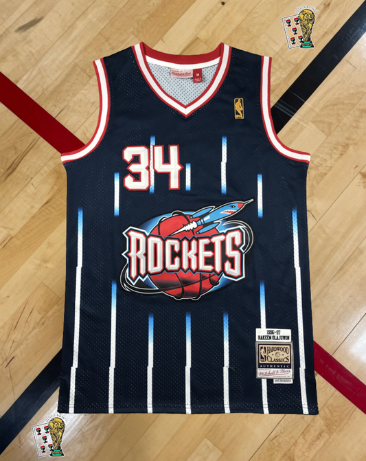 Houston Rockets 1996-97 Alternate Jersey – Pinstripe Big Three Edition