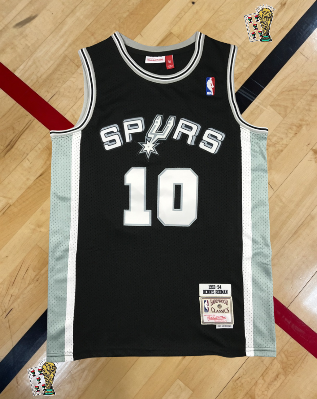 San Antonio Spurs 1993-94 Alternate Jersey – Rodman Black Edition