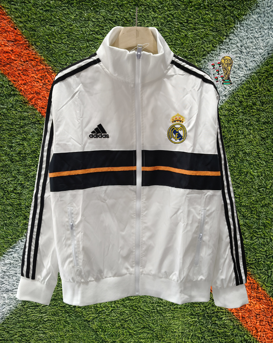 Real Madrid 2000s Windbreaker – Merengue Gold Trim Classic