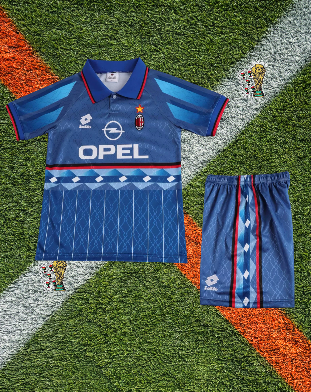 AC Milan 1995-96 Third Jersey – Opel Diamond Pinstripe Youth Edition