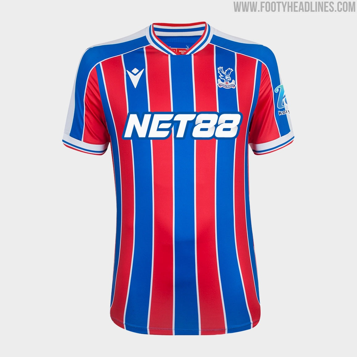 Crystal Palace 2025‑26 Home Jersey-Muñoz #2 – Red & Blue Stripes - Five Of Cups Official