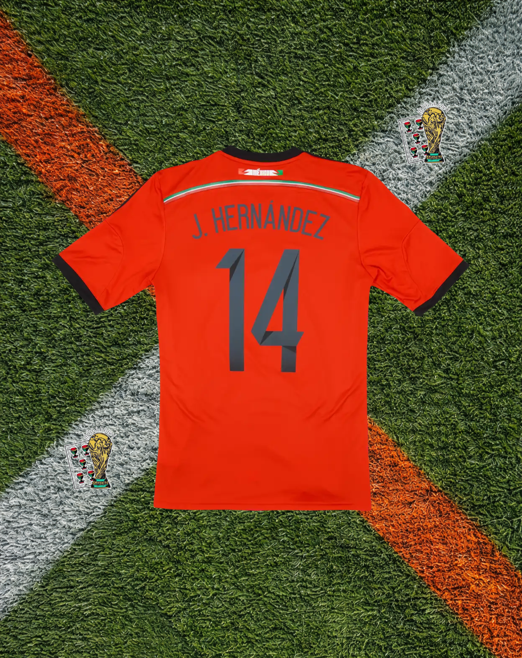 Mexico 2014 Away World Cup Jersey – Javier “Chicharito” Hernández #14 – Classic Black & Red Edition