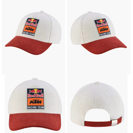 KTM Red Bull Racing Sunset Corduroy Cap – White & Red "Ready to Race" Edition