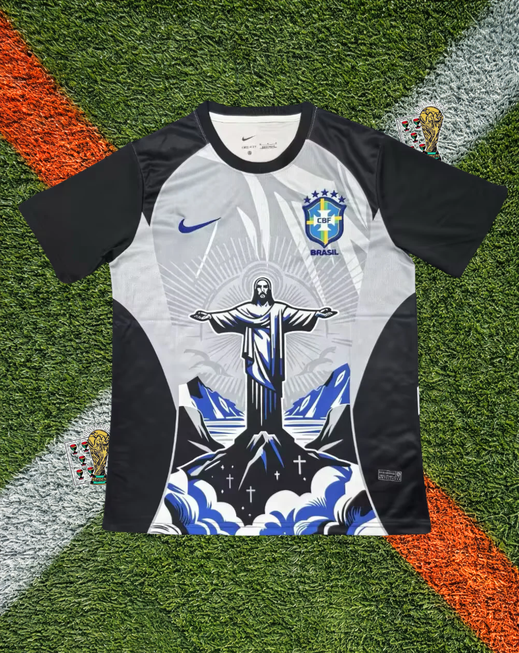 Brazil Away Jersey – Christ Redeemer Blue Edition