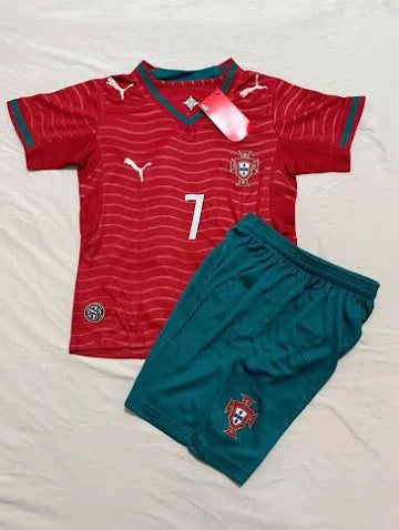 Portugal 2026 Home Jersey – Ronaldo #7 - Wave-Texture World Cup-Youth Edition