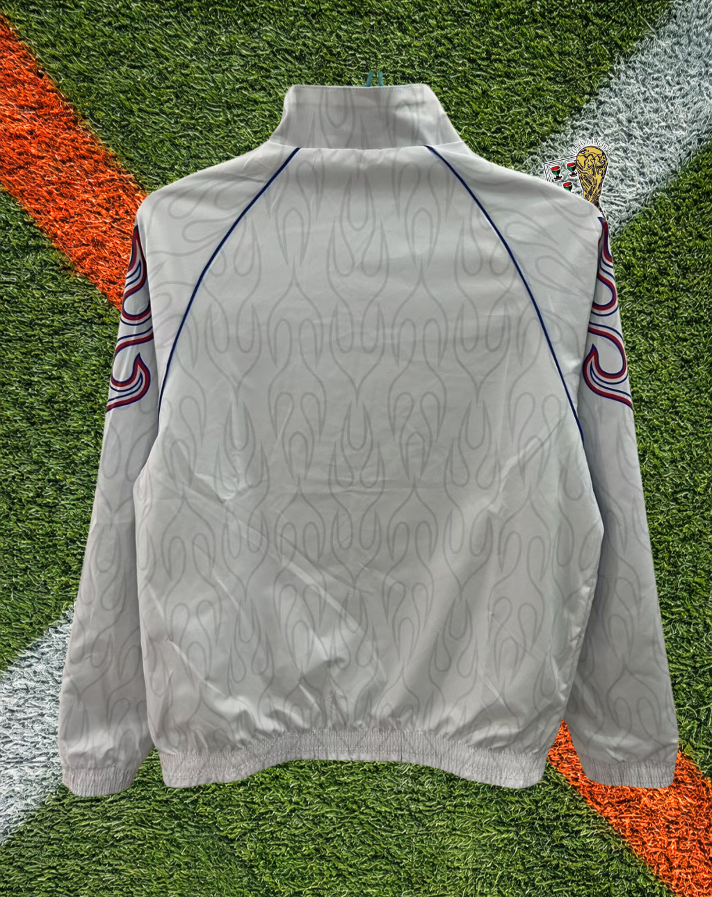 Japan 2020s Windbreaker – Samurai Blue Flame White Edition