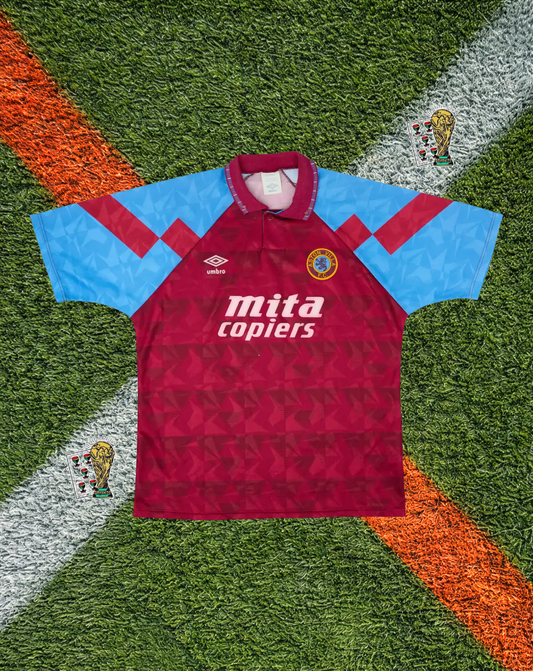 Aston Villa 1990-91 Home Jersey – Mita Copiers Edition