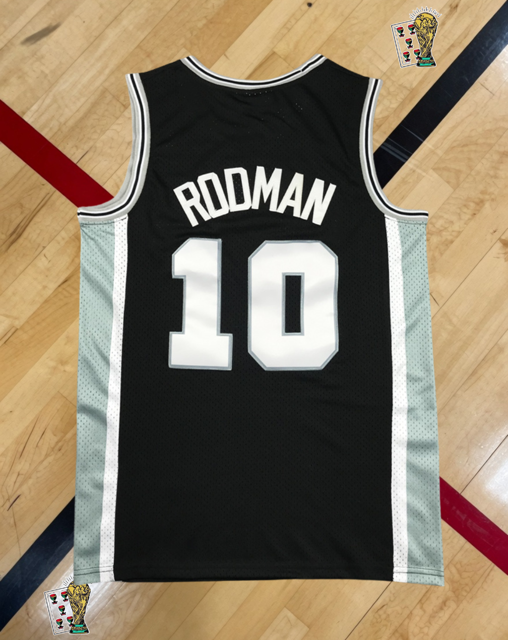 San Antonio Spurs 1993-94 Alternate Jersey – Rodman Black Edition