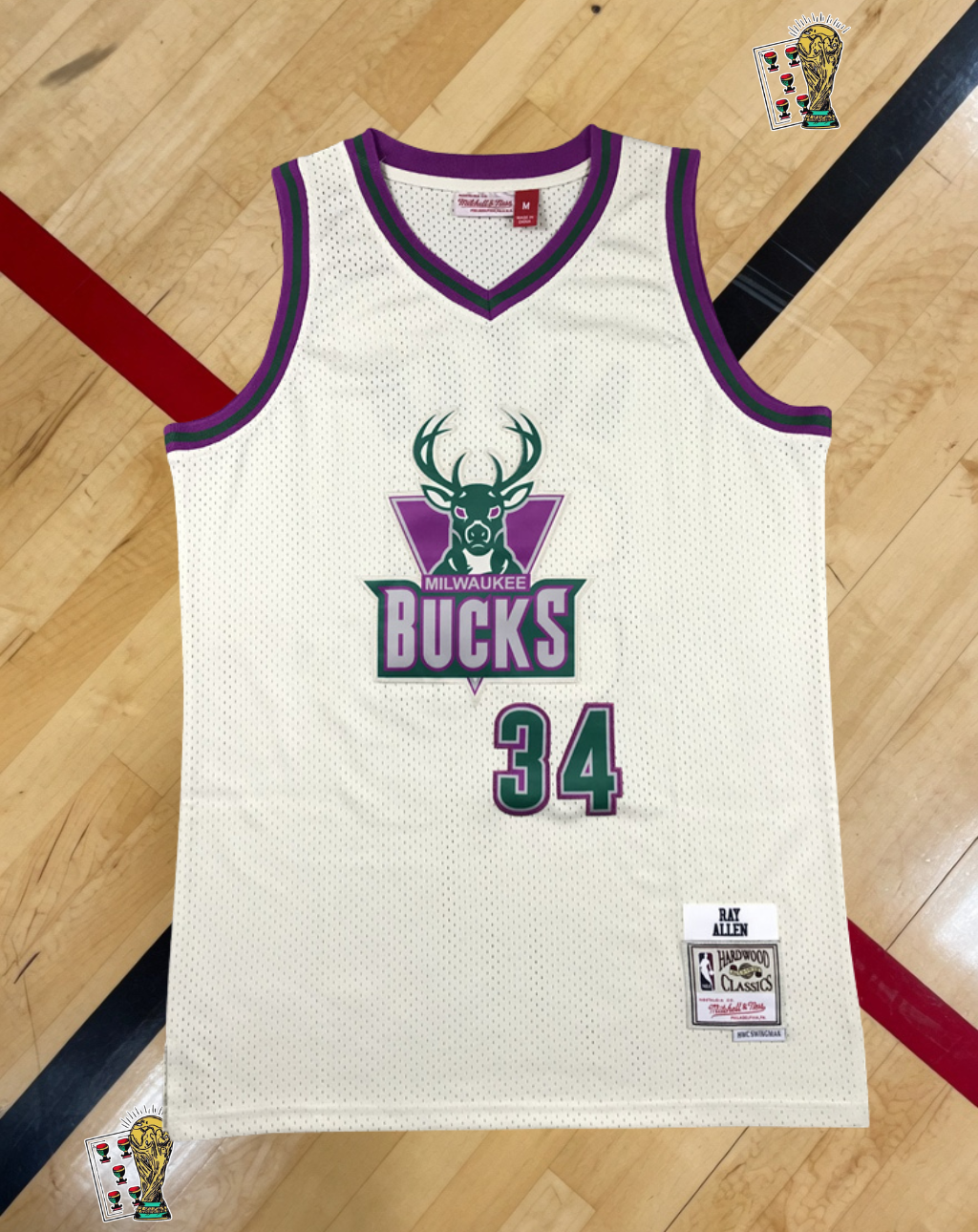 Milwaukee Bucks 1996-97 Home Jersey – Cream Classic Edition