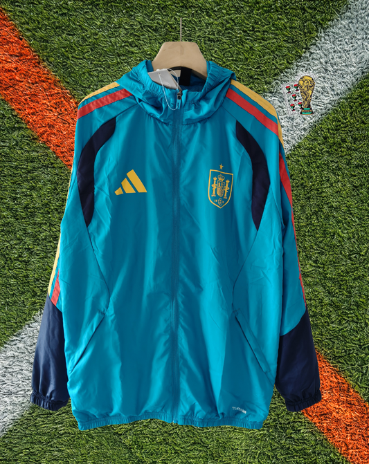 Spain 2010s Windbreaker – La Roja Teal Hooded Edition
