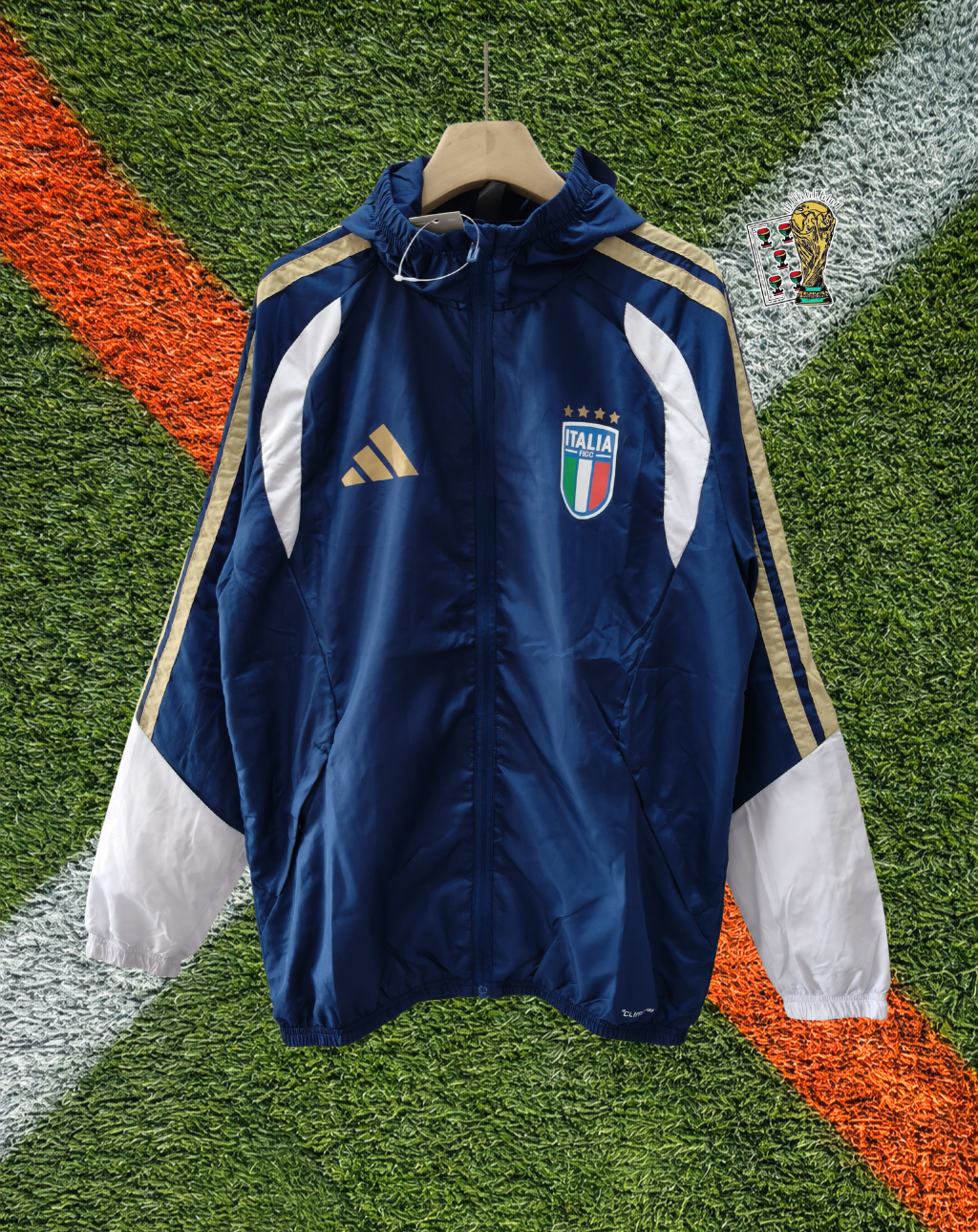 Italy 2010s Windbreaker – Azzurri Navy Hooded Edition
